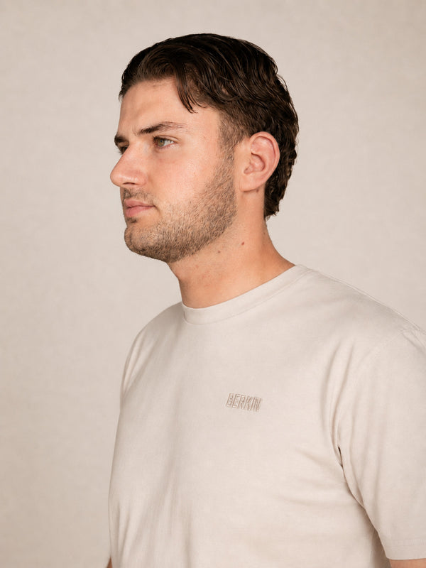 BERKN Original T-shirt Bone – detail borstlogo