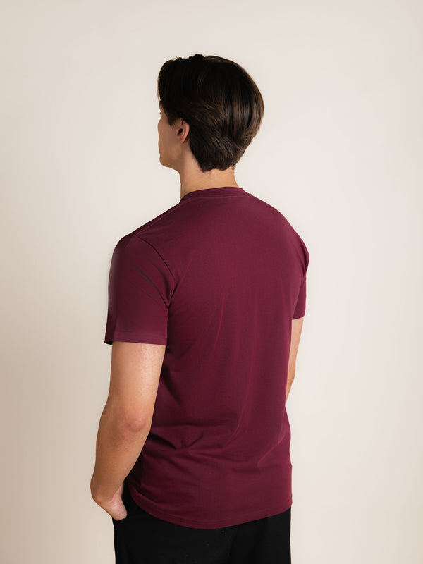 BERKN Original T-shirt Burgundy – achteraanzicht