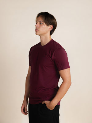 BERKN Original T-shirt Burgundy – vooraanzicht
