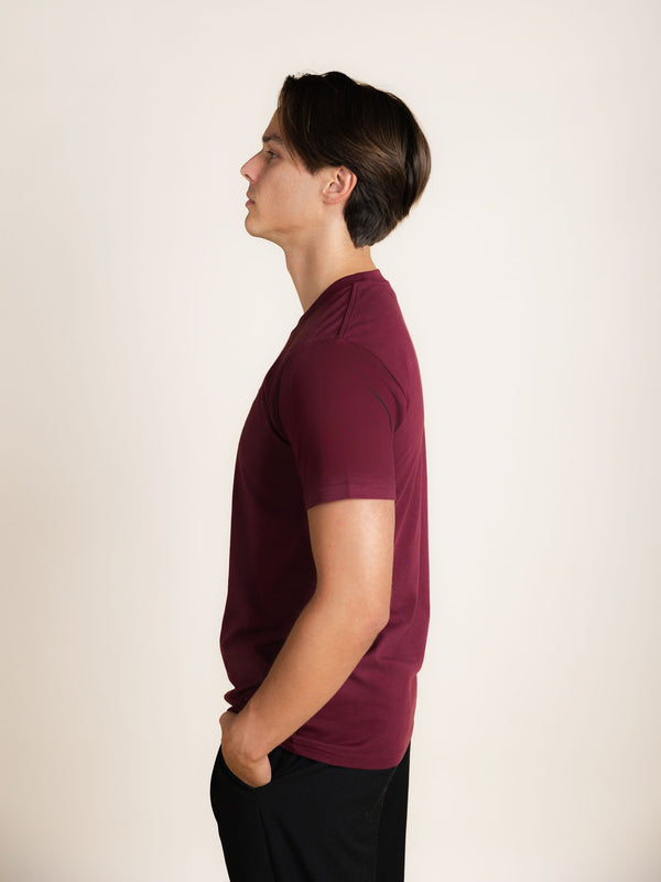 BERKN Original T-shirt Burgundy – zijaanzicht